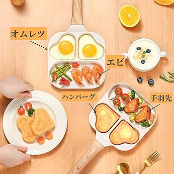 おたまじゃくしとフライパン Amazon | GiPP 目玉焼き フライパン 3つ穴 IH・ガス火対応 焦げ